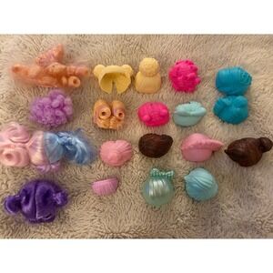 LOL Surprise Doll Hair Wig Accessory Lot Rooted and Plastic Styles Lot of 19‎